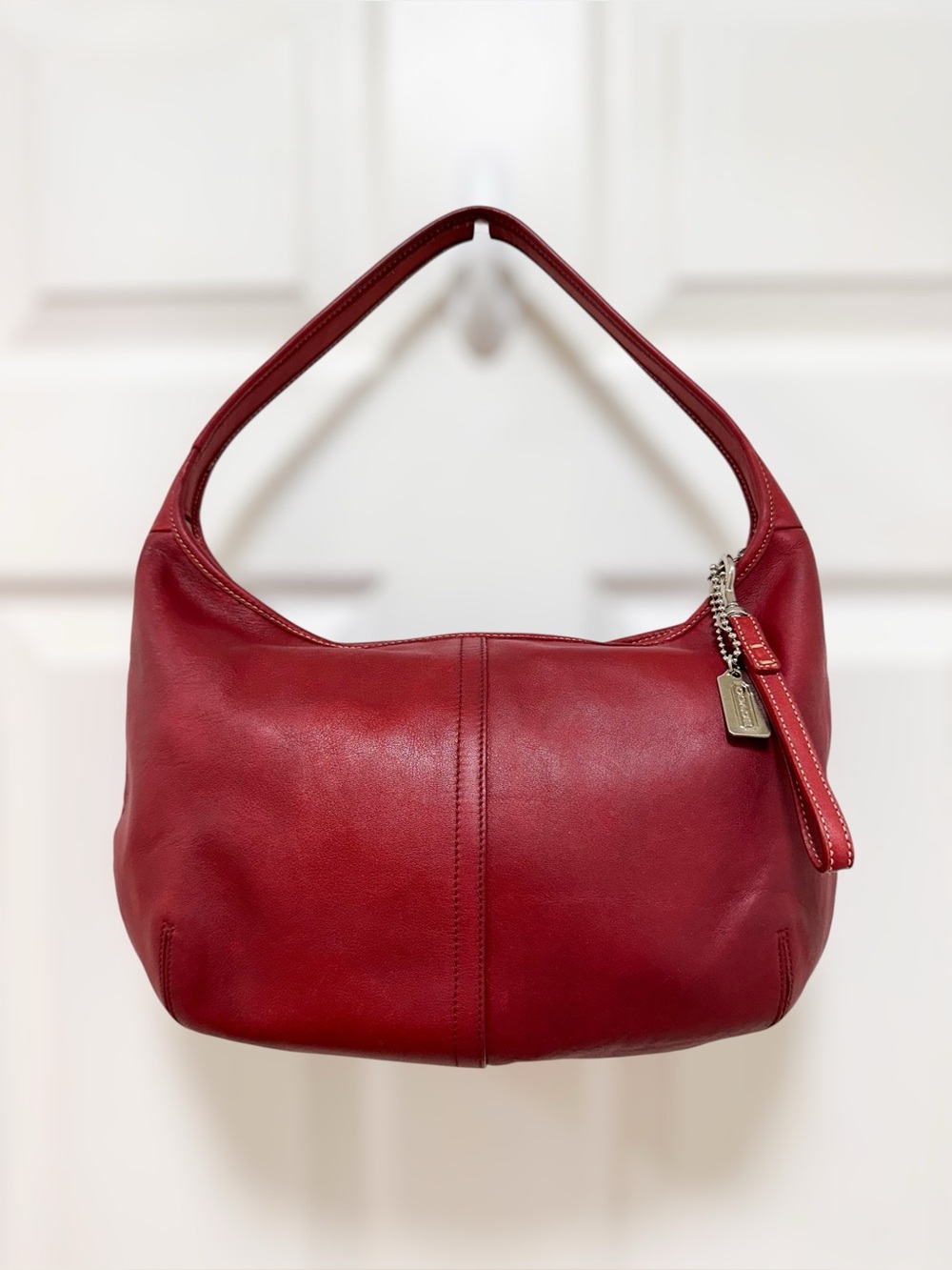 Coach Ergo Hobo Shoulder Bag Leather Red Vintage Y2K 9219